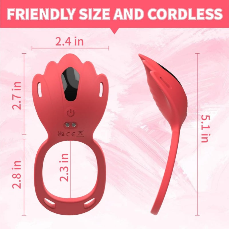 Vibromasseur pour culotte GripLust avec sangle et anneau pénien - 9 modes de vibration par application et télécommande