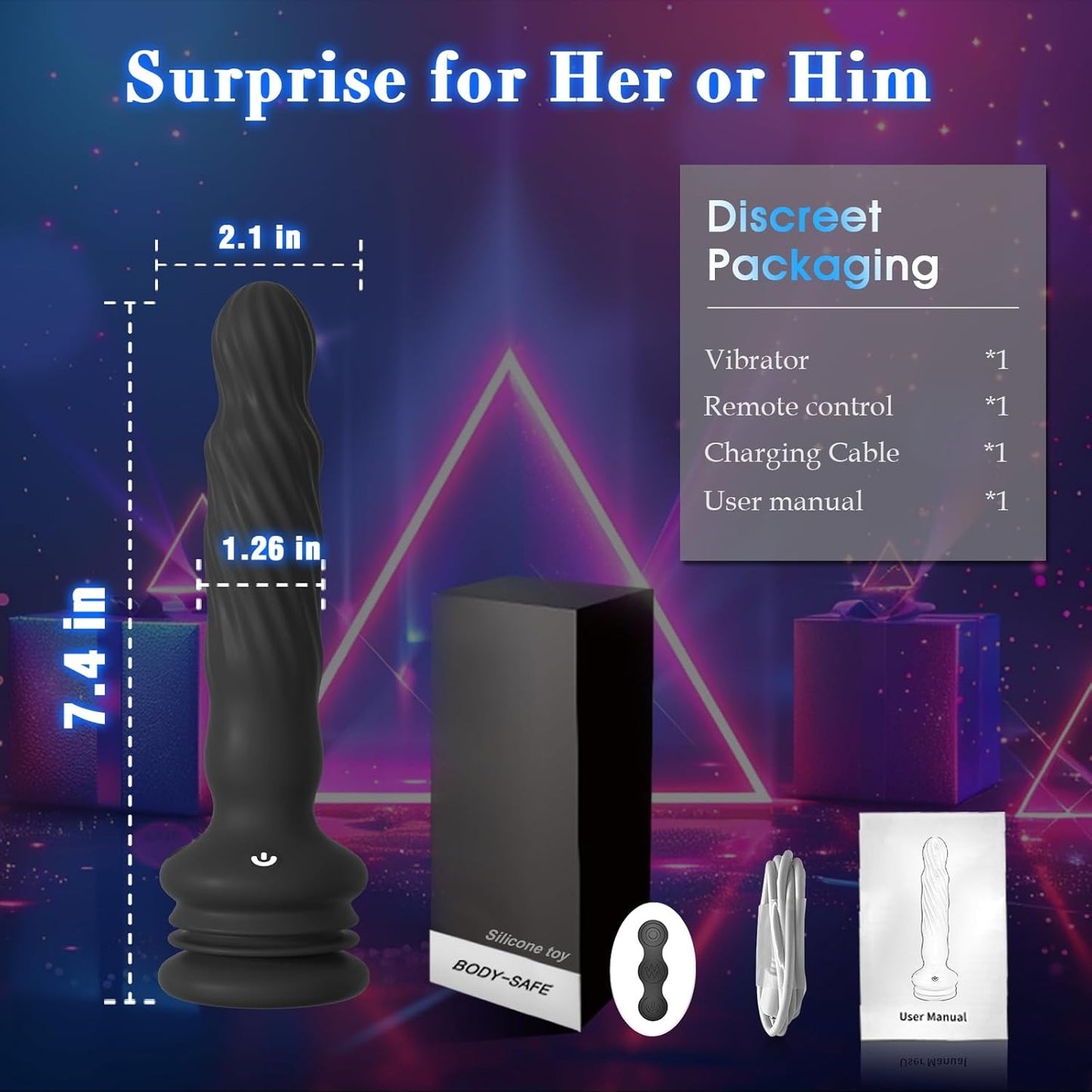 Obsidian - Masseur de prostate rotatif et frétillant Plug anal
