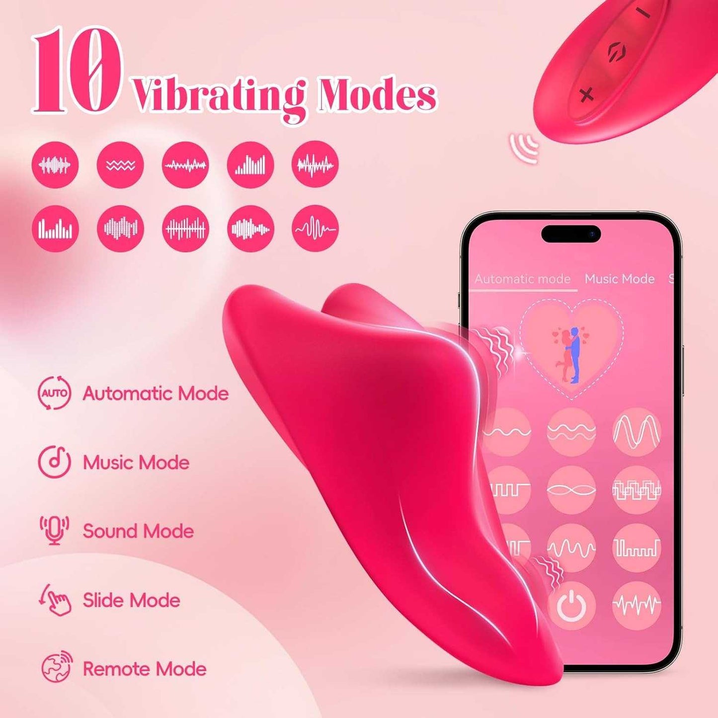 Vibromasseur portable pour couple avec application HeartBeat et télécommande