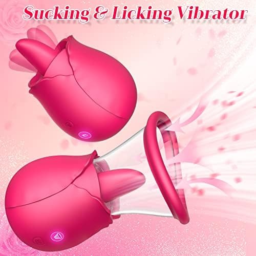 DarlingRose - Vibromasseur Rose Léchant et Suçant pour Clitoris, Mamelons et Pompe à Vide