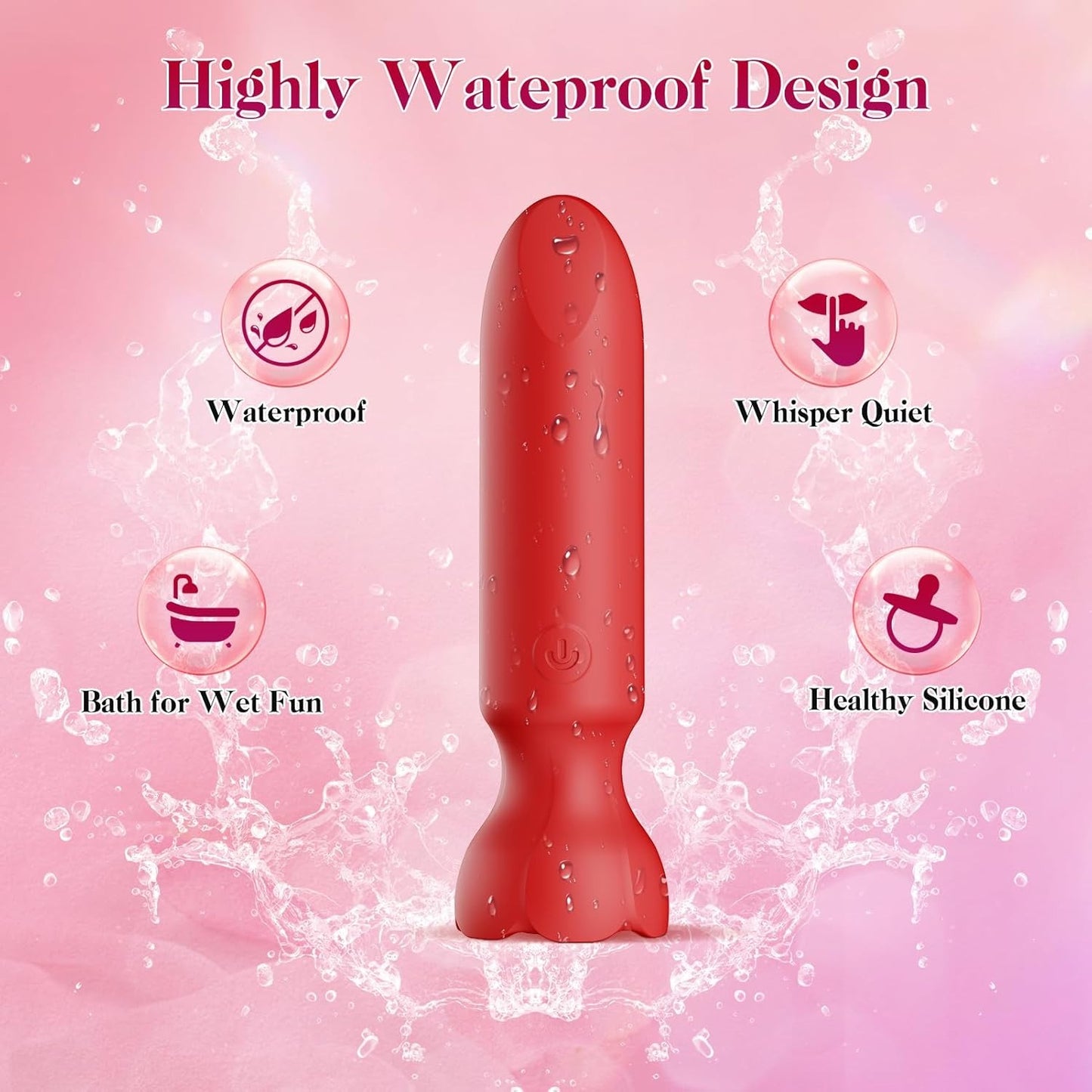 Luna - Mini vibromasseur Bullet contrôlé par application, vibromasseur clitoridien rouge à lèvres