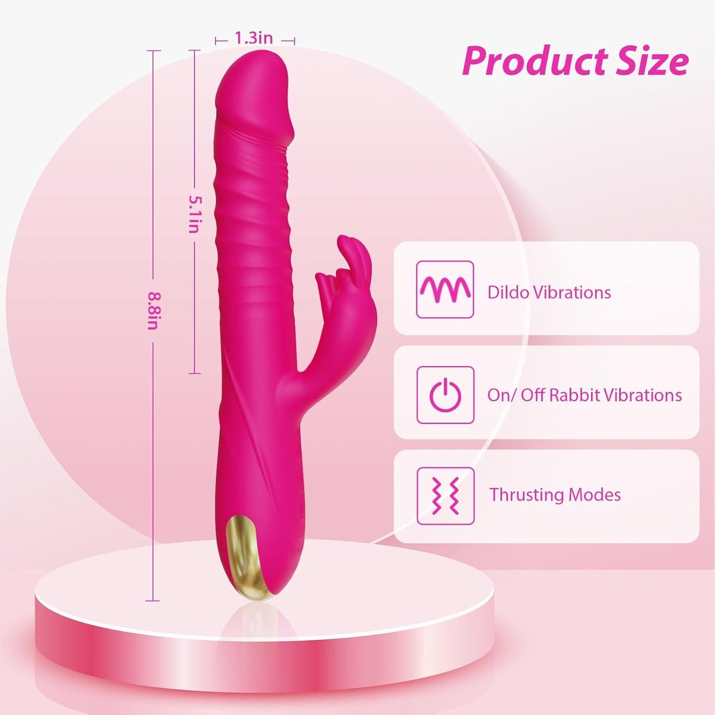 Vibromasseur lapin RRide à poussée - Stimulateur clitoridien en silicone pour femme ou couple