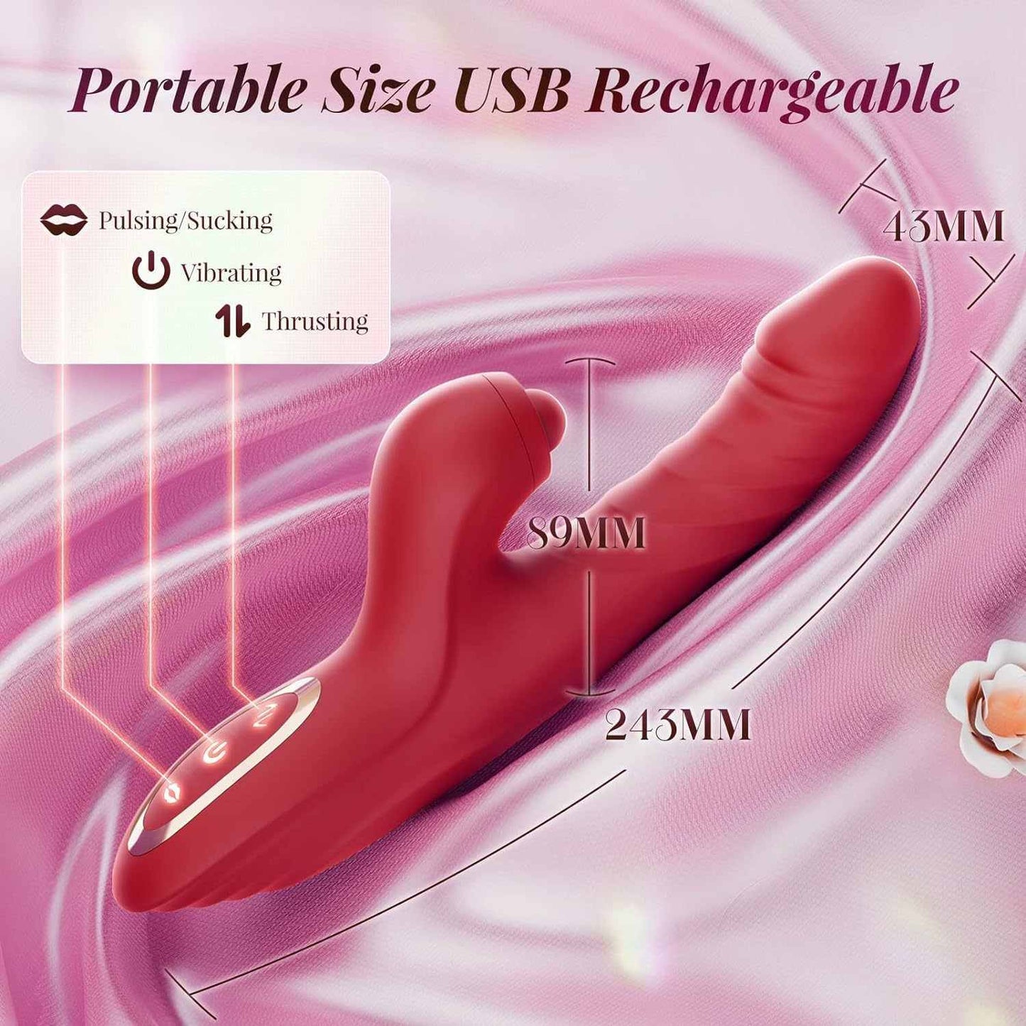 Warrior - Gode vibrateur à poussée pour femmes et couples