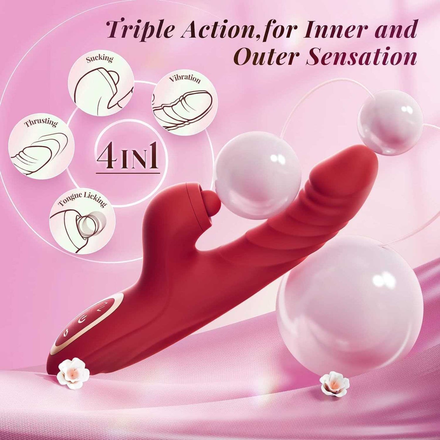 Warrior - Gode vibrateur à poussée pour femmes et couples