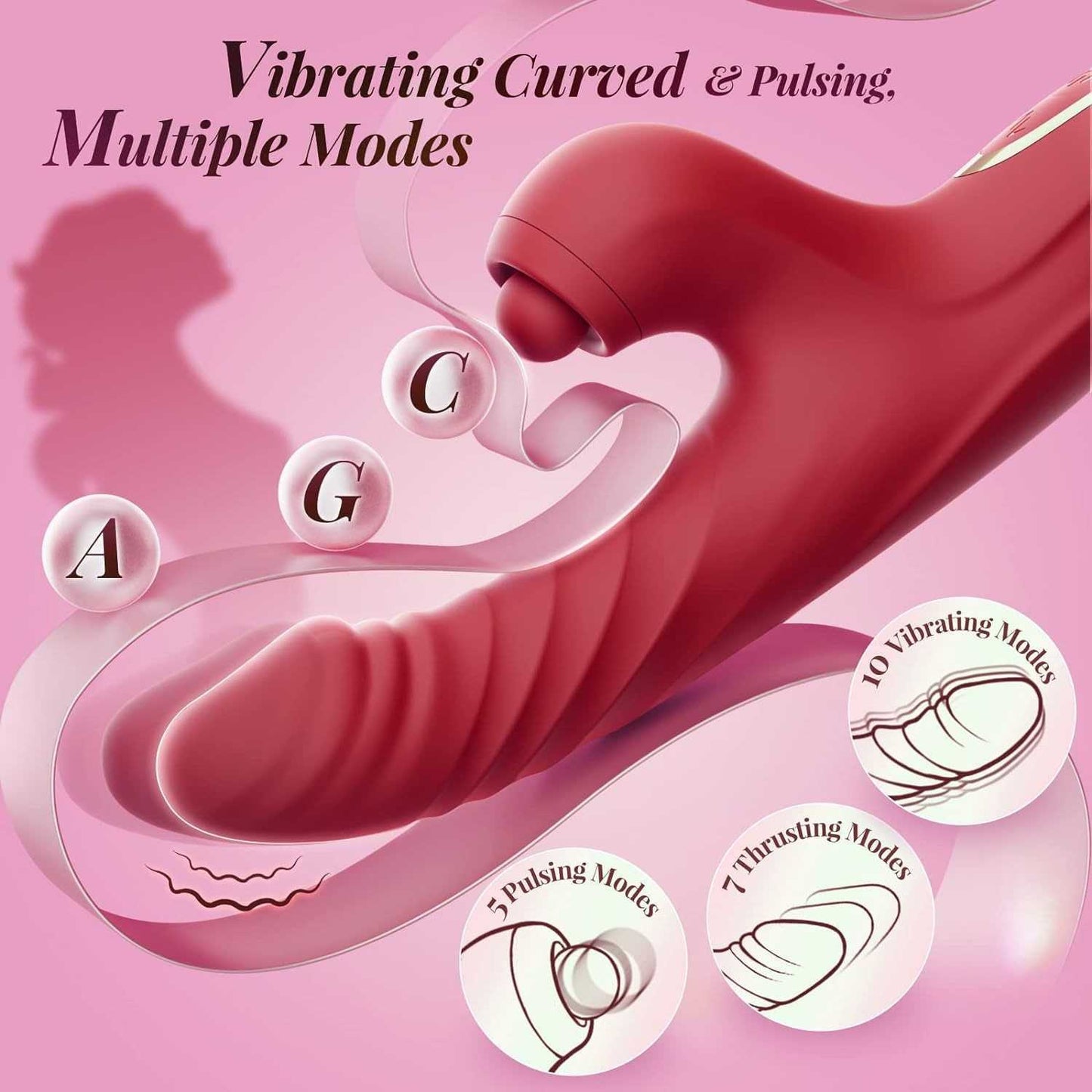 Warrior - Gode vibrateur à poussée pour femmes et couples