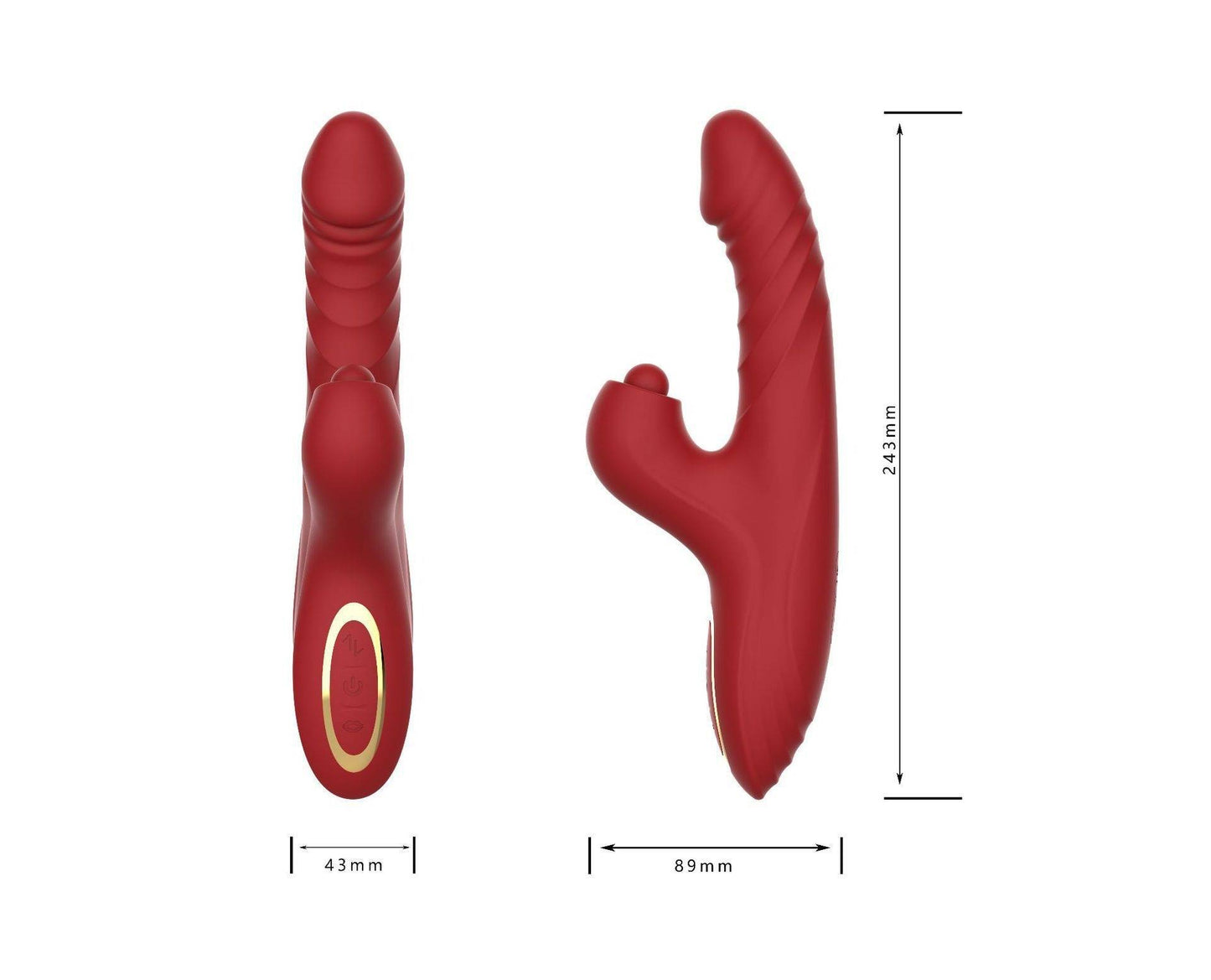 Warrior - Gode vibrateur à poussée pour femmes et couples