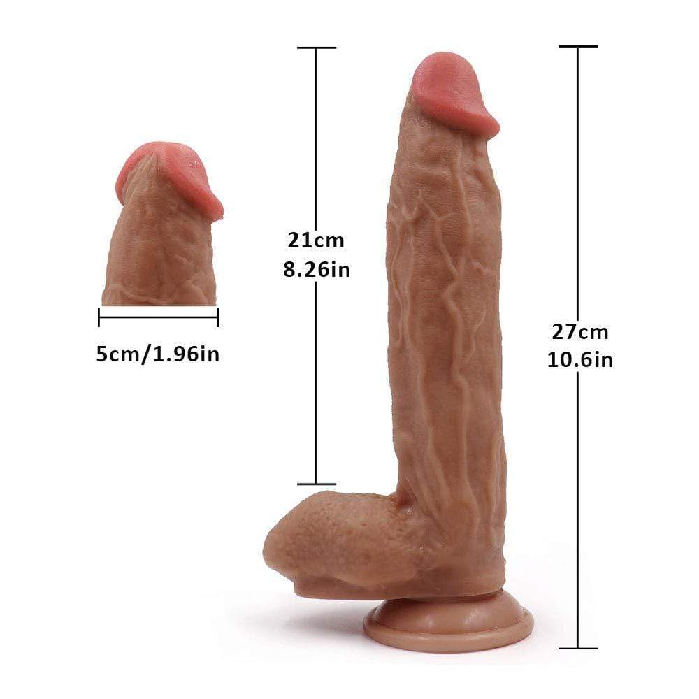 Whirl | Gode réaliste double en silicone liquide marron de 27 cm