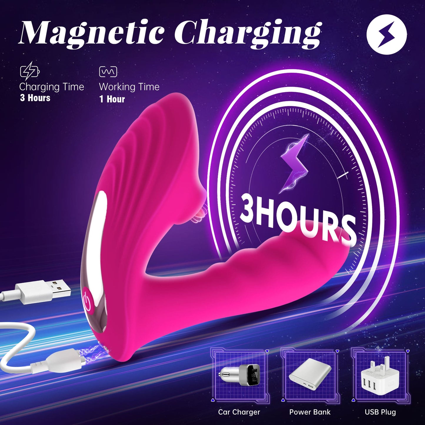 Scoop | Vibromasseur suceur portable à 10 modes de succion et stimulation du point G