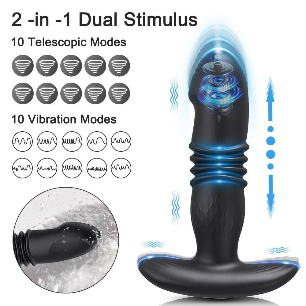 PuppyPassion - Vibromasseur anal avec plug anal et application
