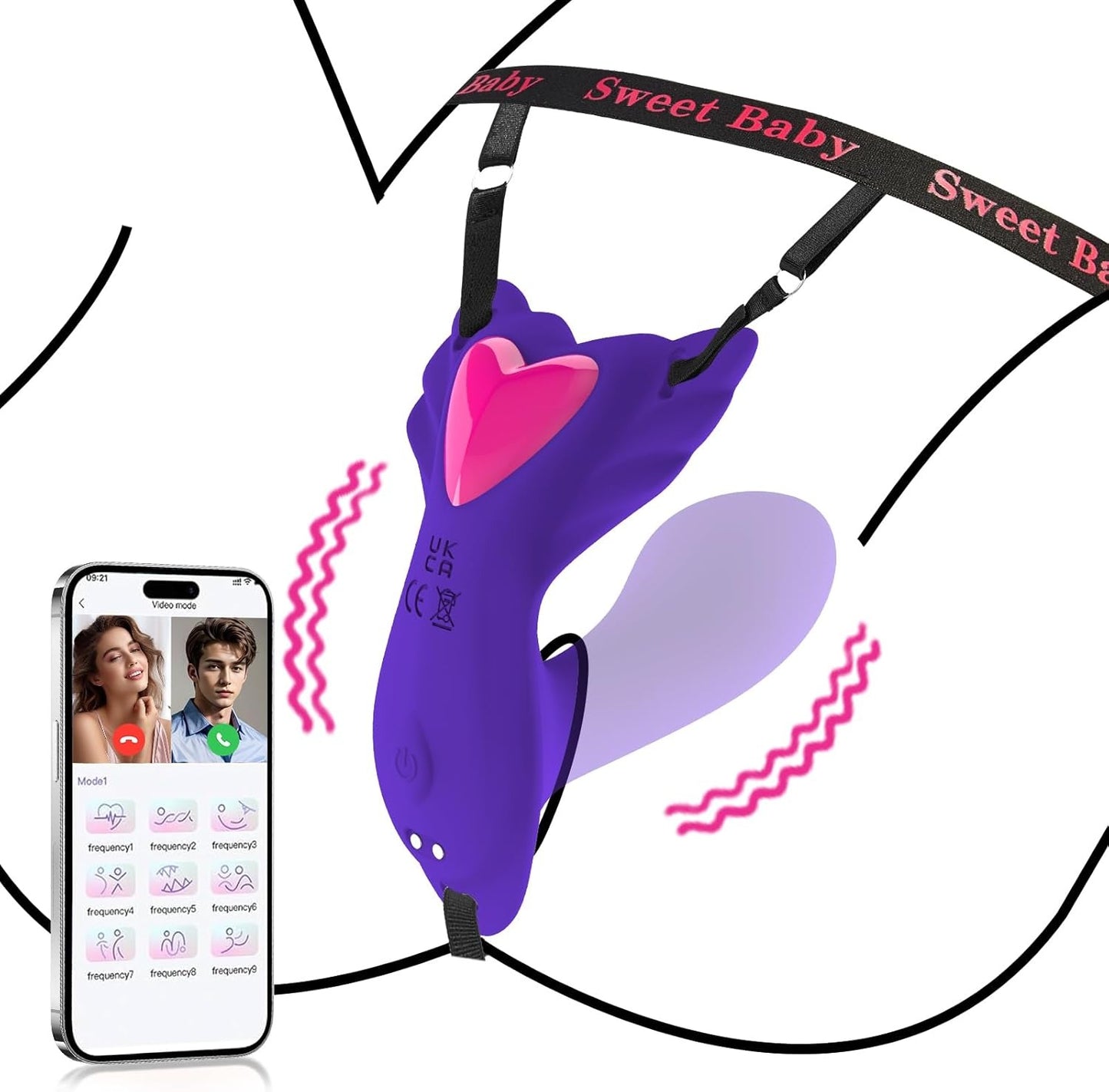 LuxeLick - Vibromasseur portable pour culotte, contrôle par application, vibromasseurs papillon 
