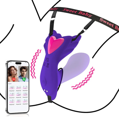 LuxeLick - Vibromasseur portable pour culotte, contrôle par application, vibromasseurs papillon 