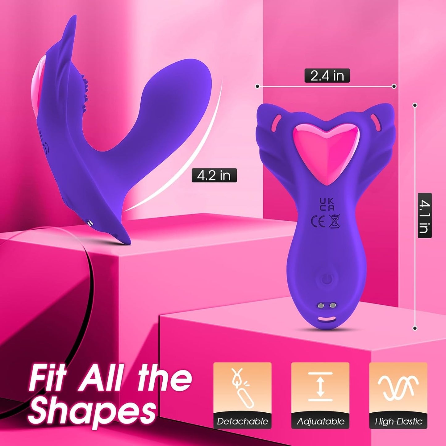LuxeLick - Vibromasseur portable pour culotte, contrôle par application, vibromasseurs papillon 