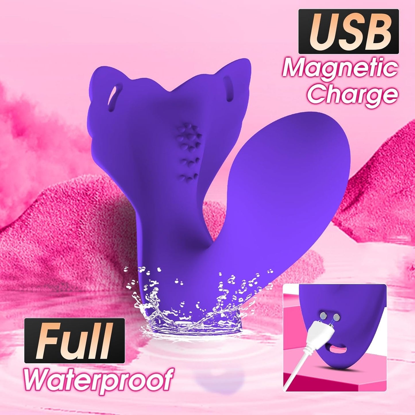 LuxeLick - Vibromasseur portable pour culotte, contrôle par application, vibromasseurs papillon 