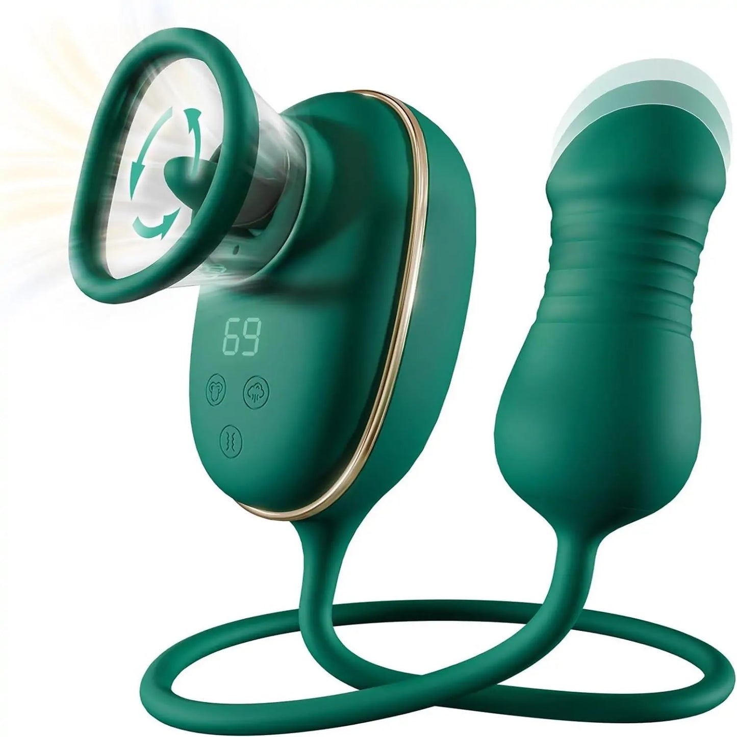 Opula - Vibromasseur suceur de clitoris et de langue avec stimulateur de poussée 