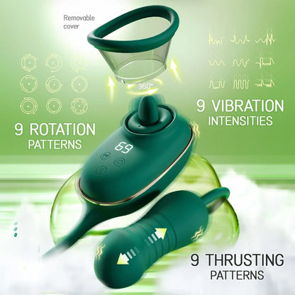 Opula - Vibromasseur suceur de clitoris et de langue avec stimulateur de poussée 
