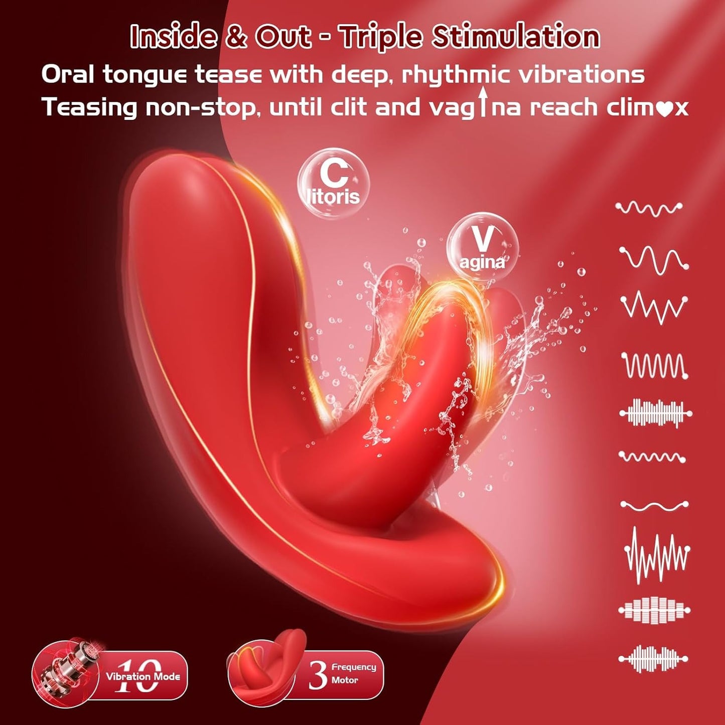 Twinkle - Vibromasseur oral pour culotte et langue Stimulateur clitoridien et vaginal 