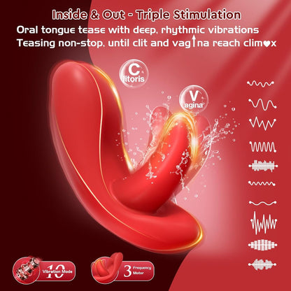 Twinkle - Vibromasseur oral pour culotte et langue Stimulateur clitoridien et vaginal 