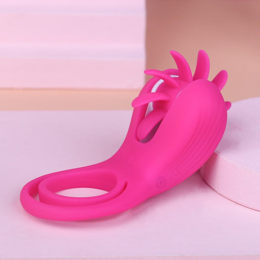 EnchantingUnicorn - Lécheur de clitoris avec langue et anneau pénien rotatif pour couple