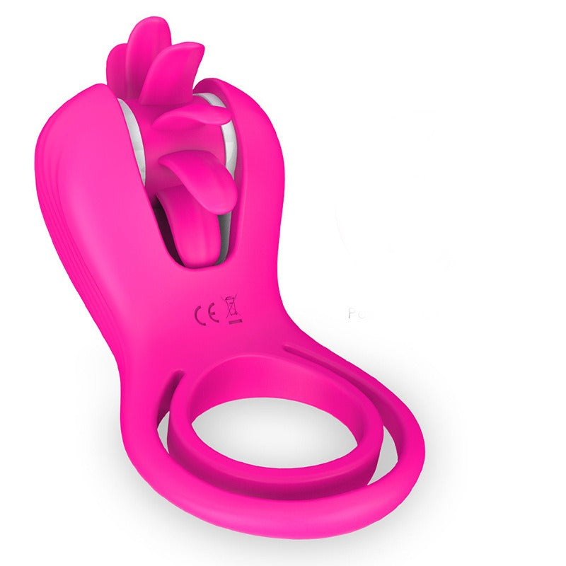 EnchantingUnicorn - Lécheur de clitoris avec langue et anneau pénien rotatif pour couple