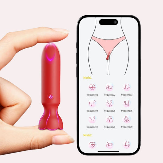 Luna - Mini vibromasseur Bullet contrôlé par application, vibromasseur clitoridien rouge à lèvres 