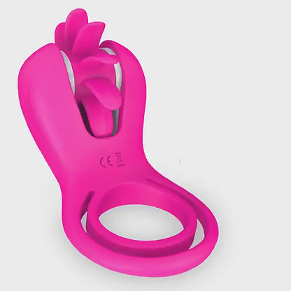 EnchantingUnicorn - Lécheur de clitoris avec langue et anneau pénien rotatif pour couple