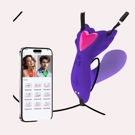 LuxeLick - Vibromasseur portable pour culotte, contrôle par application, vibromasseurs papillon 