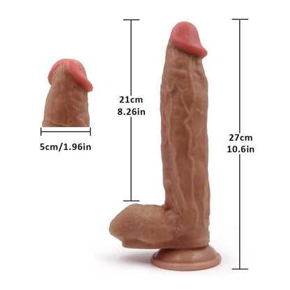 Whirl | Gode réaliste double en silicone liquide marron de 27 cm