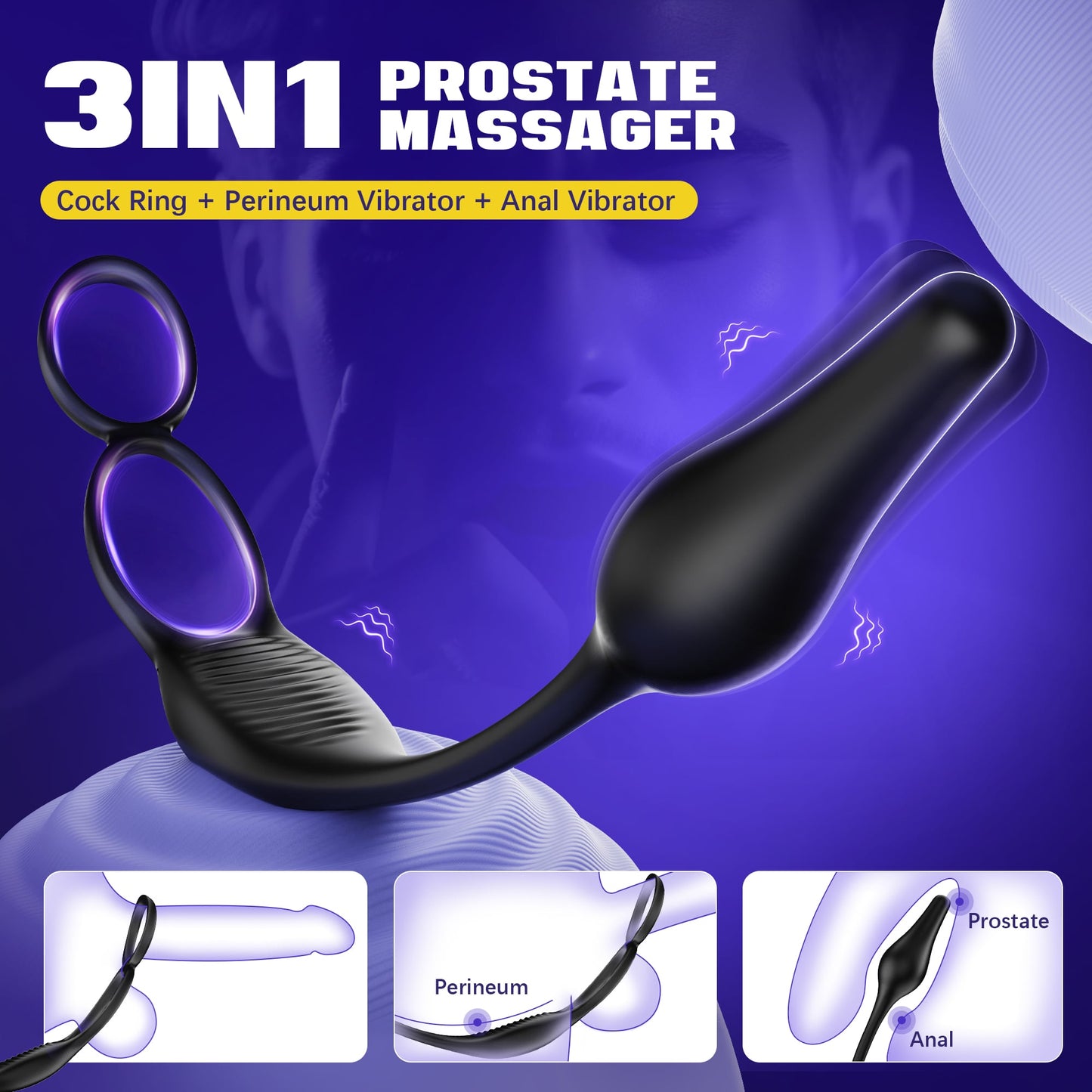 Zoppy | Masseur de prostate 3 en 1 avec double anneau
