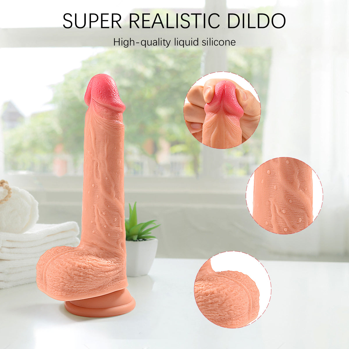 ActiveTiger - Gode réaliste vibrant 4 en 1 en silicone mains libres de 8,7 pouces