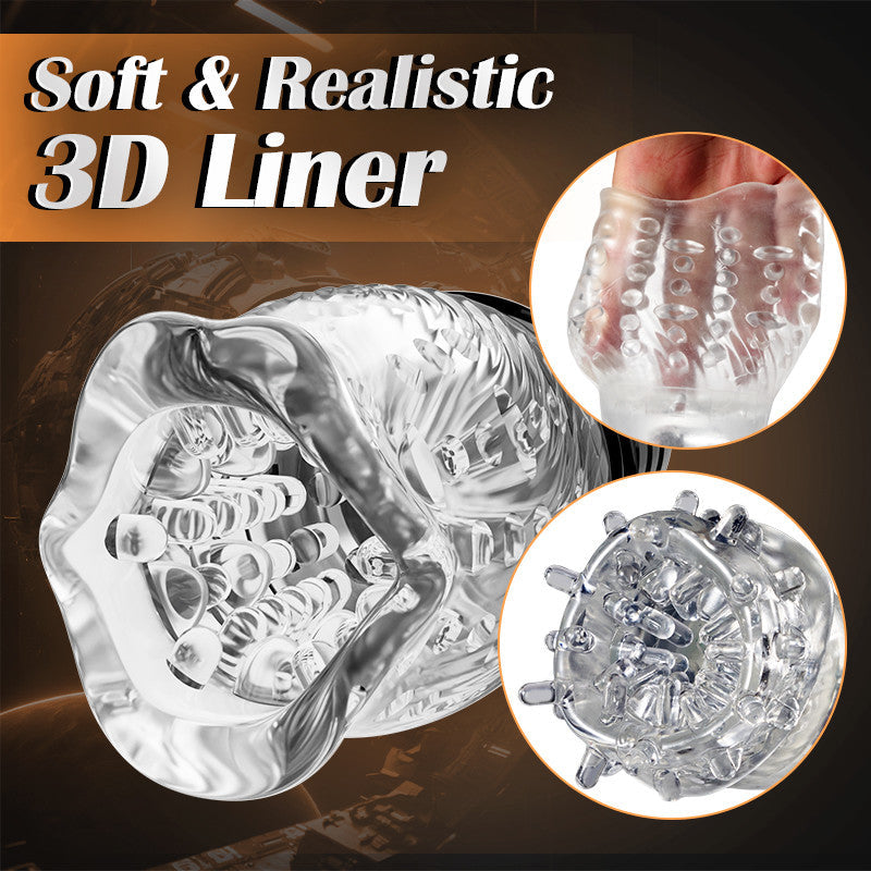 LuxuryBear - Masturbateur masculin à manches transparentes rotatives et vibrantes Male Rose 5 