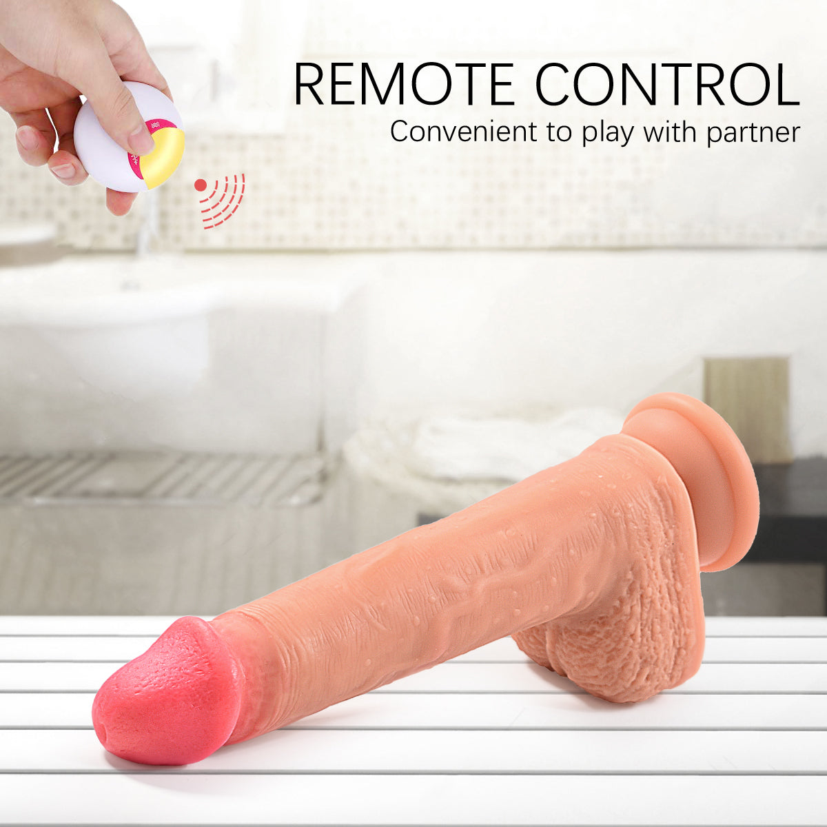 ActiveTiger - Gode réaliste vibrant 4 en 1 en silicone mains libres de 8,7 pouces